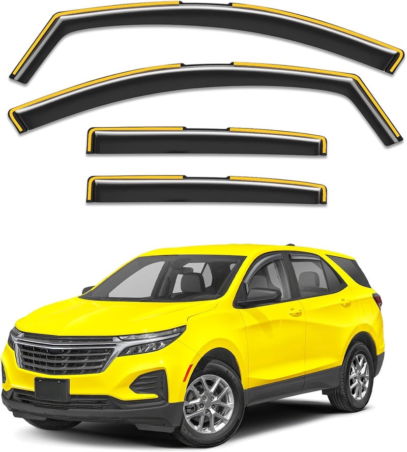Deejecsun in-Channel Window Rain Guards Fit for Chevy Equinox 2018-2024 Low-Profile Rain Guards Truck Extra Durable Window Deflectors Visors Vent Visors Vent Shades Car Accessories -4 pcs - Image 1